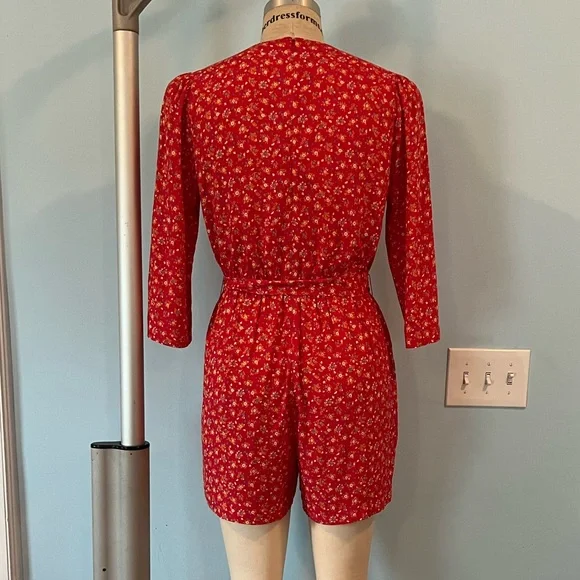 NWT - Madewell Three-Quarter-Sleeve Wrap-Front Romper - Size 6 - Picture 8 of 8